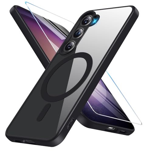 für Samsung Galaxy S23 Hülle Magnetisch mit S23 Schutzfolie [Mit Magsafe] Handyhülle Samsung S23 Hülle Dünn Transparent Stoßfest Schutzhülle Case für Samsung S23 5G Hülle (Schwarz) von Vanki