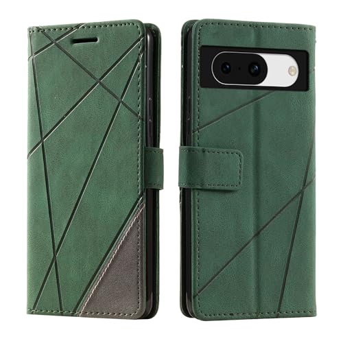 Vankii Kompatibel mit Google Pixel 8a Hülle, Schutzhülle Google Pixel 8a, Flip Wallet PU Leder Brieftasche Tasche Case Klapphülle Klappbar Lederhülle Handytasche(Grün) von Vankii