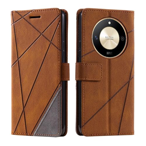 Vankii Kompatibel mit Honor Magic 6 Lite/X9b/X50 Hülle, Schutzhülle Honor Magic 6 Lite/X9b/X50, Flip Wallet PU Leder Brieftasche Tasche Case Klapphülle Klappbar Lederhülle Handytasche(Braun) von Vankii