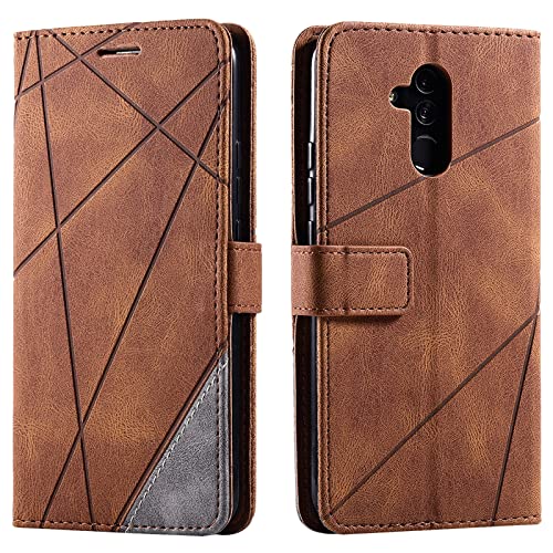 Vankii Kompatibel mit Huawei Mate 20 Lite Hülle, Flip Wallet Handyhülle PU Leder Brieftasche Tasche Case Stoßfeste Schutzhülle [Kartenschlitzen] [Magnetverschluss] [Standfunktion] (Braun) von Vankii