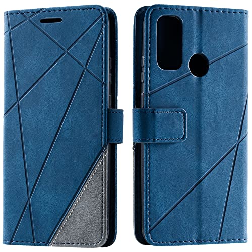 Vankii Kompatibel mit Huawei P Smart 2020 Hülle, Flip Wallet Handyhülle PU Leder Brieftasche Tasche Case Stoßfeste Schutzhülle [Kartenschlitzen] [Magnetverschluss] [Standfunktion] (Blau) von Vankii
