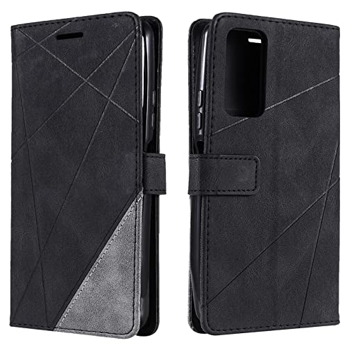 Vankii Kompatibel mit Huawei P Smart 2021 Hülle, Flip Wallet Handyhülle PU Leder Brieftasche Tasche Case Stoßfeste Schutzhülle [Kartenschlitzen] [Magnetverschluss] [Standfunktion] (Schwarz) von Vankii