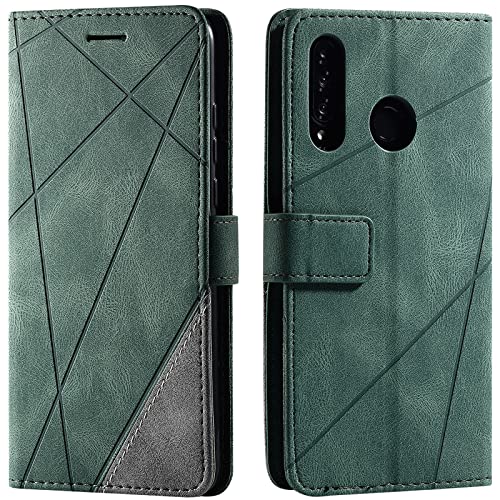 Vankii Kompatibel mit Huawei P30 Lite/Nova 4E Hülle, Flip Wallet Handyhülle PU Leder Brieftasche Tasche Case Stoßfeste Schutzhülle [Kartenschlitzen] [Magnetverschluss] [Standfunktion] (Grün) von Vankii