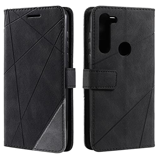 Vankii Kompatibel mit Motorola Moto G8 Power Hülle, Flip Wallet Handyhülle PU Leder Brieftasche Tasche Case Stoßfeste Schutzhülle [Kartenschlitzen] [Magnetverschluss] [Standfunktion] (Schwarz) von Vankii