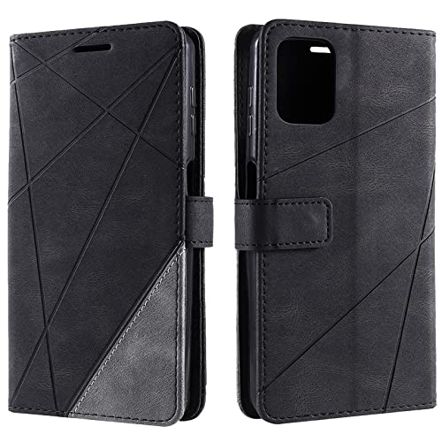 Vankii Kompatibel mit Motorola Moto G9 Plus Hülle, Flip Wallet Handyhülle PU Leder Brieftasche Tasche Case Stoßfeste Schutzhülle [Kartenschlitzen] [Magnetverschluss] [Standfunktion] (Schwarz) von Vankii