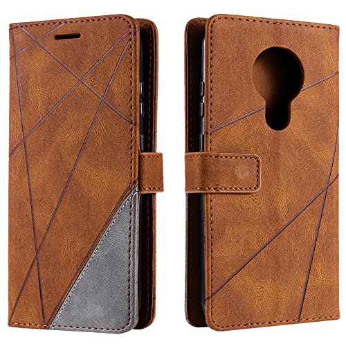 Vankii Kompatibel mit Nokia 5.3 Hülle, Flip Wallet Handyhülle PU Leder Brieftasche Tasche Case Stoßfeste Schutzhülle [Kartenschlitzen] [Magnetverschluss] [Standfunktion] (Braun) von Vankii