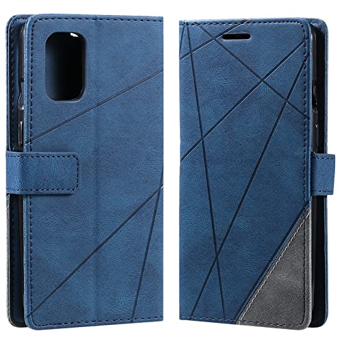 Vankii Kompatibel mit OnePlus 8T Hülle, Flip Wallet Handyhülle PU Leder Brieftasche Tasche Case Stoßfeste Schutzhülle [Kartenschlitzen] [Magnetverschluss] [Standfunktion] (Blau) von Vankii