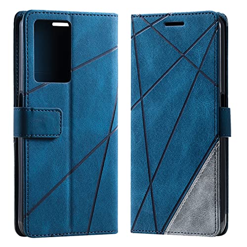 Vankii Kompatibel mit Oppo A57 5G 2022/A77 5G 2022/A57S 5G 2022/Realme V23 Hülle, Flip Wallet Handyhülle PU Leder Brieftasche Tasche Case Schutzhülle [Kartenschlitzen] [Standfunktion] (Blau) von Vankii