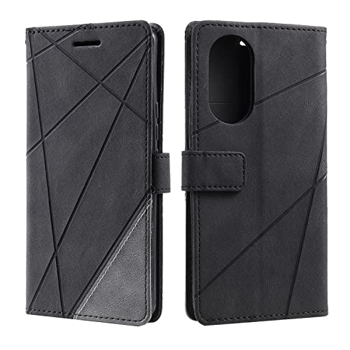 Vankii Kompatibel mit Oppo A78 5G Hülle, Handyhülle Oppo A78 5G, Wallet PU Leder Brieftasche Tasche Case Schutzhülle Klapphülle Klappbar Lederhülle Stoßfeste Handytasche Handytasche(Schwarz) von Vankii