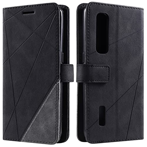 Vankii Kompatibel mit Oppo Find X2 Pro Hülle, Flip Wallet Handyhülle PU Leder Brieftasche Tasche Case Stoßfeste Schutzhülle [Kartenschlitzen] [Magnetverschluss] [Standfunktion] (Schwarz) von Vankii