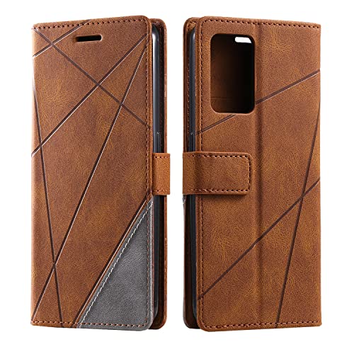 Vankii Kompatibel mit Oppo Find X5 Lite Hülle, Flip Wallet Handyhülle PU Leder Brieftasche Tasche Case Schutzhülle [Kartenschlitzen] [Magnetverschluss] [Standfunktion] (Braun) von Vankii