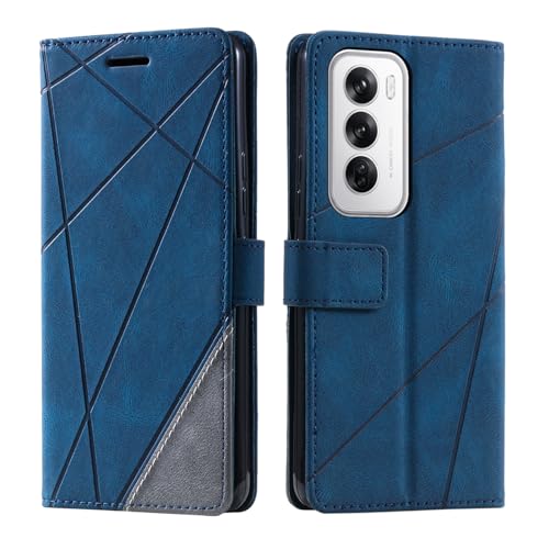 Vankii Kompatibel mit Oppo Reno12 5g Hülle, Schutzhülle Oppo Reno12 5g, Flip Wallet PU Leder Brieftasche Tasche Case Klapphülle Klappbar Lederhülle Handytasche(Blau) von Vankii