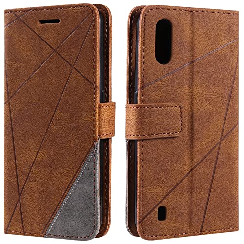 Vankii Kompatibel mit Samsung Galaxy A01 Hülle, Flip Wallet Handyhülle PU Leder Brieftasche Tasche Case Stoßfeste Schutzhülle [Kartenschlitzen] [Magnetverschluss] [Standfunktion] (Braun) von Vankii