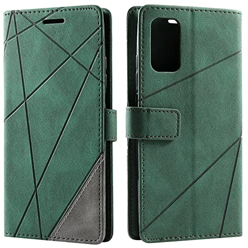 Vankii Kompatibel mit Samsung Galaxy A03S Hülle, Flip Wallet Handyhülle PU Leder Brieftasche Tasche Case Stoßfeste Schutzhülle [Kartenschlitzen] [Magnetverschluss] [Standfunktion] (Grün) von Vankii