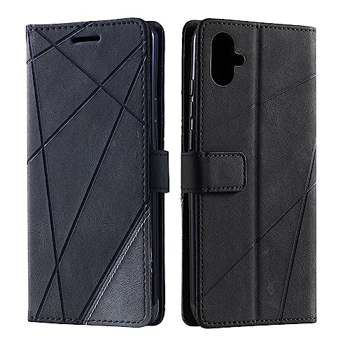 Vankii Kompatibel mit Samsung Galaxy A04E Hülle, Handyhülle Samsung A04E, Schutzhülle Galaxy A04E, Wallet PU Leder Brieftasche Tasche Case Klapphülle Klappbar Lederhülle Handytasche(Schwarz) von Vankii