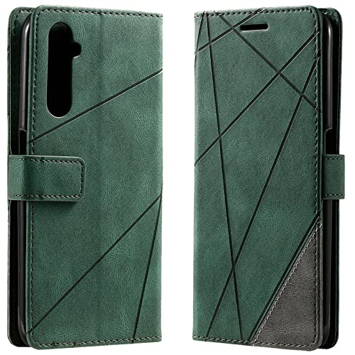 Vankii Kompatibel mit Samsung Galaxy A13 4G Hülle, Flip Wallet Handyhülle PU Leder Brieftasche Tasche Case Schutzhülle [Kartenschlitzen] [Magnetverschluss] [Standfunktion] (Grün) von Vankii