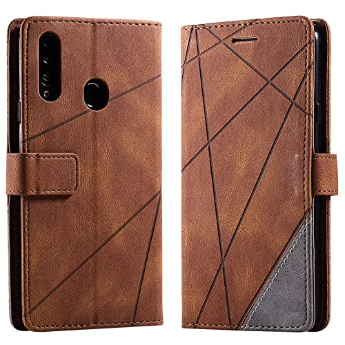 Vankii Kompatibel mit Samsung Galaxy A20S Hülle, Flip Wallet Handyhülle PU Leder Brieftasche Tasche Case Stoßfeste Schutzhülle [Kartenschlitzen] [Magnetverschluss] [Standfunktion] (Braun) von Vankii