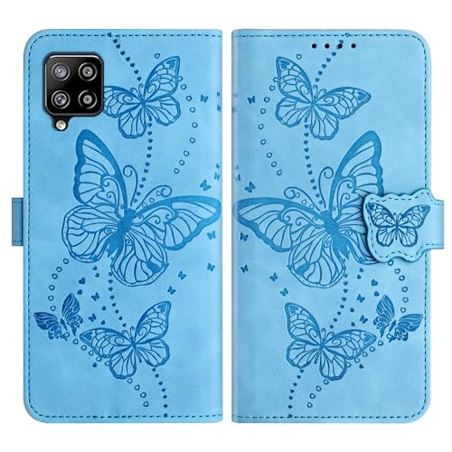 Vankii Kompatibel mit Samsung Galaxy A22 4G Hülle, Handyhülle für Samsung A22 4G Hülle Wallet Leder Kartenfach Standfunktion Schutzhülle für Galaxy A22 4G Hülle Flip Case Cover Klapphülle (Blau) von Vankii