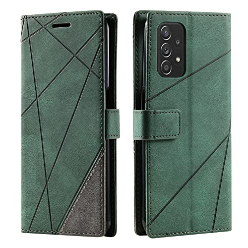 Vankii Kompatibel mit Samsung Galaxy A23 4G Hülle, Flip Wallet Handyhülle PU Leder Brieftasche Tasche Case Stoßfeste Schutzhülle [Kartenschlitzen] [Magnetverschluss] [Standfunktion] (Grün) von Vankii