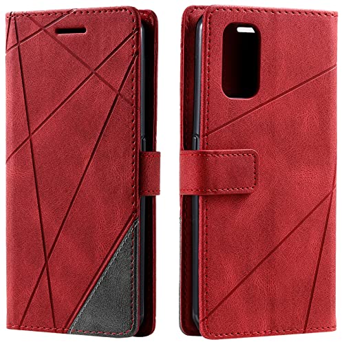Vankii Kompatibel mit Samsung Galaxy A33 5G Hülle, Flip Wallet Handyhülle PU Leder Brieftasche Tasche Case Schutzhülle [Kartenschlitzen] [Magnetverschluss] [Standfunktion] (Rot) von Vankii