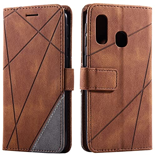 Vankii Kompatibel mit Samsung Galaxy A40 Hülle, Flip Wallet Handyhülle PU Leder Brieftasche Tasche Case Stoßfeste Schutzhülle [Kartenschlitzen] [Magnetverschluss] [Standfunktion] (Braun) von Vankii
