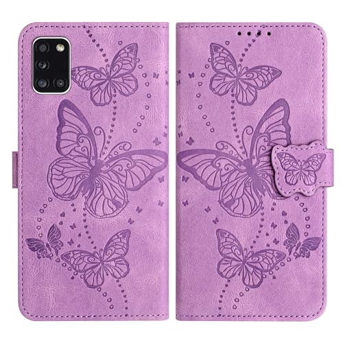 Vankii Kompatibel mit Samsung Galaxy A41 Hülle, Handyhülle für Samsung A41 Hülle Wallet Leder Kartenfach Standfunktion Schutzhülle für Galaxy A41 Hülle Flip Case Cover Klapphülle (Lila) von Vankii