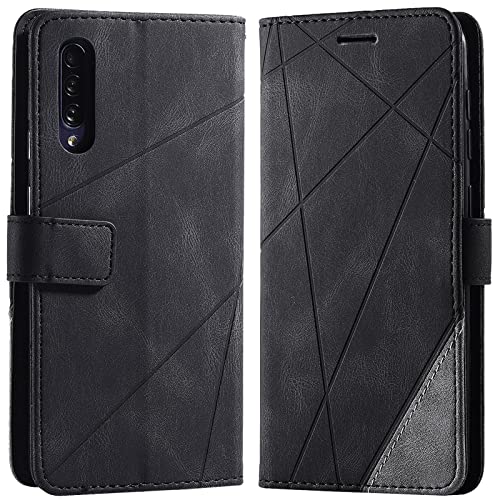 Vankii Kompatibel mit Samsung Galaxy A50/A30S/A50S Hülle, Flip Wallet Handyhülle PU Leder Brieftasche Tasche Case Stoßfeste Schutzhülle [Kartenschlitzen] [Magnetverschluss] [Standfunktion] (Schwarz) von Vankii