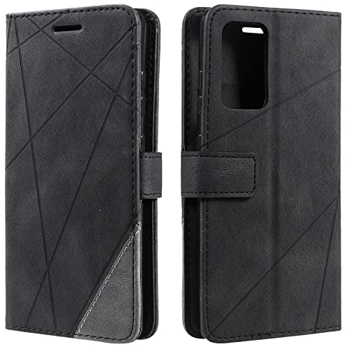 Vankii Kompatibel mit Samsung Galaxy A52 5G Hülle, Flip Wallet Handyhülle PU Leder Brieftasche Tasche Case Stoßfeste Schutzhülle [Kartenschlitzen] [Magnetverschluss] [Standfunktion] (Schwarz) von Vankii