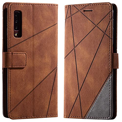 Vankii Kompatibel mit Samsung Galaxy A7 2018 / A750 Hülle, Flip Wallet Handyhülle PU Leder Brieftasche Tasche Case Stoßfeste Schutzhülle [Kartenschlitzen] [Magnetverschluss] [Standfunktion] (Braun) von Vankii