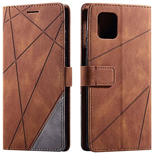 Vankii Kompatibel mit Samsung Galaxy A81 / M60S / Note 10 Lite Hülle, Flip Wallet Handyhülle PU Leder Brieftasche Tasche Case Schutzhülle [Kartenschlitzen] [Magnetverschluss] [Standfunktion] (Braun) von Vankii