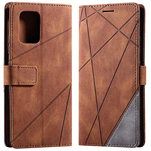 Vankii Kompatibel mit Samsung Galaxy A91 / M80S / S10 Lite Hülle, Flip Wallet Handyhülle PU Leder Brieftasche Tasche Case Schutzhülle [Kartenschlitzen] [Magnetverschluss] [Standfunktion] (Braun) von Vankii