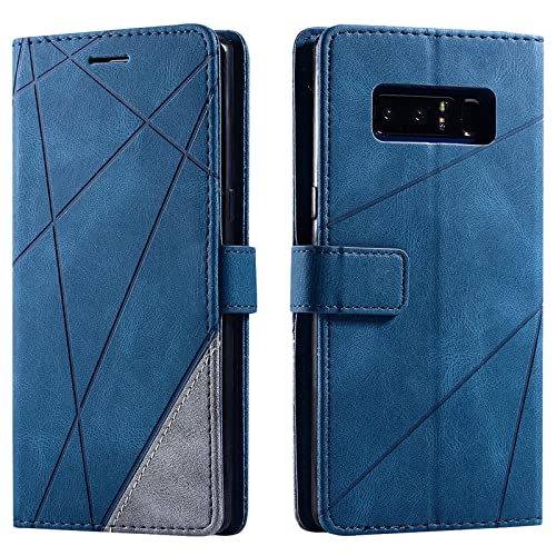 Vankii Kompatibel mit Samsung Galaxy Note 8 Hülle, Flip Wallet Handyhülle PU Leder Brieftasche Tasche Case Stoßfeste Schutzhülle [Kartenschlitzen] [Magnetverschluss] [Standfunktion] (Blau) von Vankii