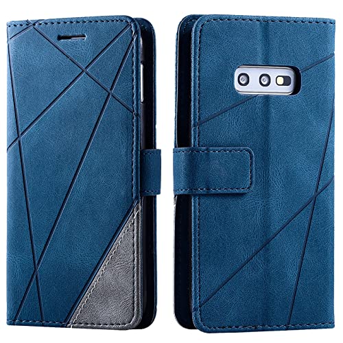 Vankii Kompatibel mit Samsung Galaxy S10E Hülle, Flip Wallet Handyhülle PU Leder Brieftasche Tasche Case Stoßfeste Schutzhülle [Kartenschlitzen] [Magnetverschluss] [Standfunktion] (Blau) von Vankii