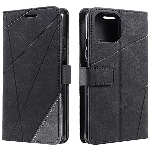 Vankii Kompatibel mit Xiaomi Mi 11 Lite 4G / Mi 11 Lite 5G / Xiaomi 11 Lite 5G NE Hülle, Flip Wallet Handyhülle PU Leder Briefcase Schutzhülle [Kartenschlitzen] [Magnetverschluss](Schwarz) von Vankii