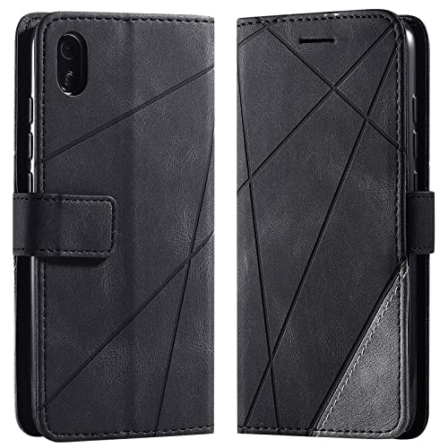 Vankii Kompatibel mit Xiaomi Redmi 7A Hülle, Flip Wallet Handyhülle PU Leder Brieftasche Tasche Case Stoßfeste Schutzhülle [Kartenschlitzen] [Magnetverschluss] [Standfunktion] (Schwarz) von Vankii