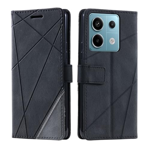 Vankii Kompatibel mit Xiaomi Redmi Note 13 PRO 5G Hülle, Schutzhülle Xiaomi Redmi Note 13 PRO 5G, Flip Wallet PU Leder Brieftasche Tasche Case Klapphülle Klappbar Lederhülle Handytasche(Schwarz) von Vankii
