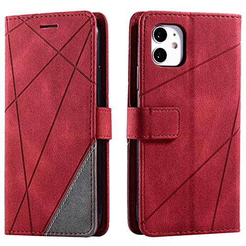 Vankii Kompatibel mit iPhone 11 Hülle (6,1 Zoll), Flip Wallet Handyhülle PU Leder Brieftasche Tasche Case Stoßfeste Schutzhülle [Kartenschlitzen] [Magnetverschluss] [Standfunktion] (Rot) von Vankii