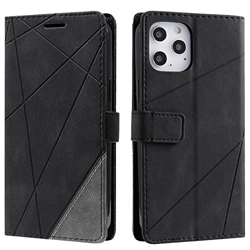 Vankii Kompatibel mit iPhone 12 Pro Max Hülle (6,7 Zoll), Flip Wallet Handyhülle PU Leder Brieftasche Tasche Case Stoßfeste Schutzhülle [Kartenschlitzen] [Magnetverschluss] [Standfunktion] (Schwarz) von Vankii