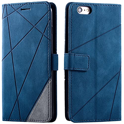 Vankii Kompatibel mit iPhone 6S Plus /6 Plus Hülle (5,5 Zoll), Flip Wallet Handyhülle PU Leder Brieftasche Tasche Case Schutzhülle [Kartenschlitzen] [Magnetverschluss] [Standfunktion] (Blau) von Vankii