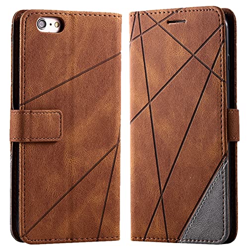 Vankii Kompatibel mit iPhone 6S Plus /6 Plus Hülle (5,5 Zoll), Flip Wallet Handyhülle PU Leder Brieftasche Tasche Case Schutzhülle [Kartenschlitzen] [Magnetverschluss] [Standfunktion] (Braun) von Vankii