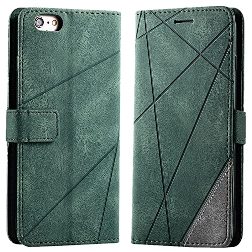 Vankii Kompatibel mit iPhone 6S Plus /6 Plus Hülle (5,5 Zoll), Flip Wallet Handyhülle PU Leder Brieftasche Tasche Case Schutzhülle [Kartenschlitzen] [Magnetverschluss] [Standfunktion] (Grün) von Vankii