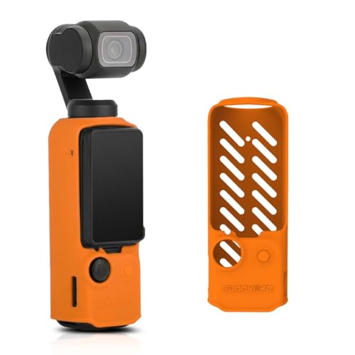 Vanrain Hülle für DJI Osmo Pocket 3, Schutzhülle mit Wärmeableitung für DJI Pocket 3, Kratzfeste Schutzhülle aus weichem Silikonhülle-Orange von Vanrain