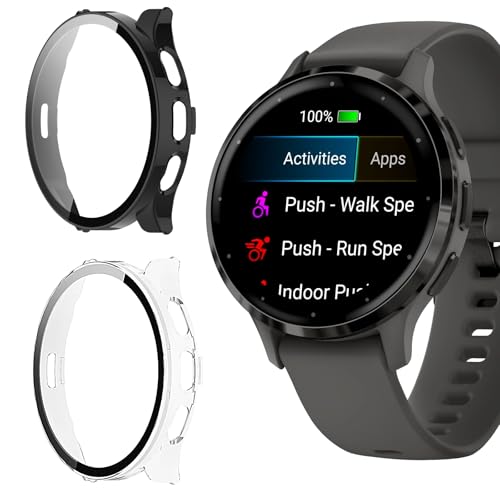 Vanrain Hülle für Garmin Venu 3S, 2 Stück 360° Rundum PC Case mit Schutzfolie Glas Bumper Vollständige Abdeckung Schutzhülle, Schutz Hülle Gehäuse Schwarz+Transparent Vanrain Hülle für Garmin Venu 3S, 2 Stück 360° Rundum PC Case mit Schutzfolie Glas Bumper Vollständige Abdeckung Schutzhülle, Schutz Hülle Gehäuse Schwarz+Transparent von Vanrain