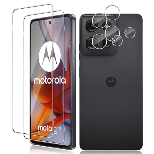 Vanrain Schutzfolie für Panzerglas für Motorola Moto G75, 2+2 Stück Panzer Schutz Glas und Kameraschutz, 9H Härte Schutzglas HD Klar Anti-Kratze Bläschenfrei Vanrain Schutzfolie für Panzerglas für Motorola Moto G75, 2+2 Stück Panzer Schutz Glas und Kameraschutz, 9H Härte Schutzglas HD Klar Anti-Kratze Bläschenfrei von Vanrain
