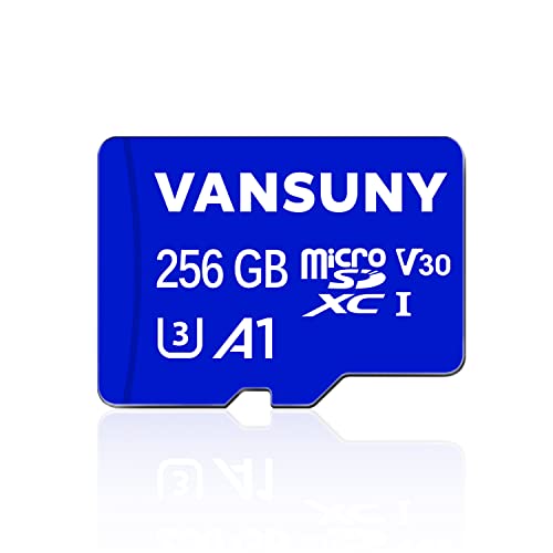 Vansuny Micro SD Karte 256GB microSDXC Speicherkarte mit SD Adapter A1 App Performance V30 4K Videoaufnahme C10 U3 Micro SD für Telefon, Überwachungskamera, Dashcam, Action Kamera von Vansuny