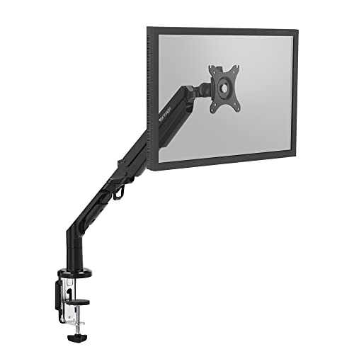 Vantage Premium Monitor Einzelarm Halterung (VESA 75 & 100, max. 3-12 kg, für 17-36 Zoll Bildschirme, mit Gasdruckfeder, drehbar, neigbar, schwenkbar) schwarz von Vantage