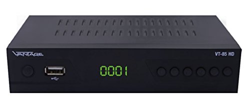 Vantage VT-85 HD HDTV Satellitenreceiver (Unicable, HDMI, SCART, Elektrischer Audioausgang, 12 V, EPG, USB-Mediaplayer) Schwarz von Vantage