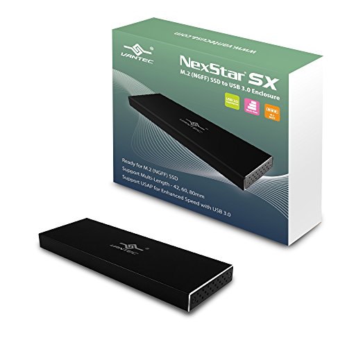 Vantec NexStar SX M.2 SSD auf USB 3.0 Gehäuse, Schwarz (NST-M2STS3-BK) von Vantec