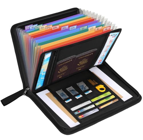 Feuerfeste Dokumententasche, feuerfeste Aktenordner, wichtige Dokumente, Safe Box, 13 Taschen von Vanulee