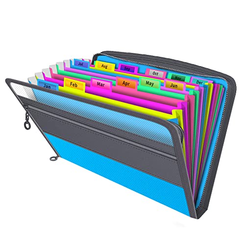 Vanulee Fächermappe, Akkordeon-Dokumentenbox, Aktenordner mit 13 mehrfarbigen Taschen und Tabs, A4-Dokumentenmappen, Blau Vanulee Fächermappe, Akkordeon-Dokumentenbox, Aktenordner mit 13 mehrfarbigen Taschen und Tabs, A4-Dokumentenmappen, Blau von Vanulee